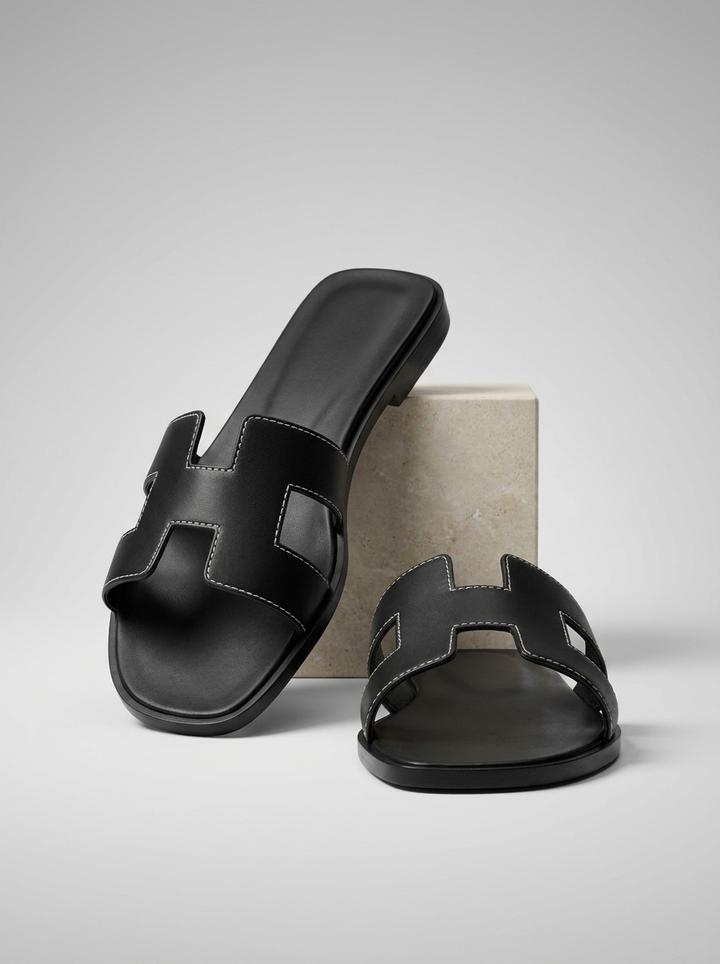 Dame Slip-On Sandaler med Komfortsål og Åben Tå