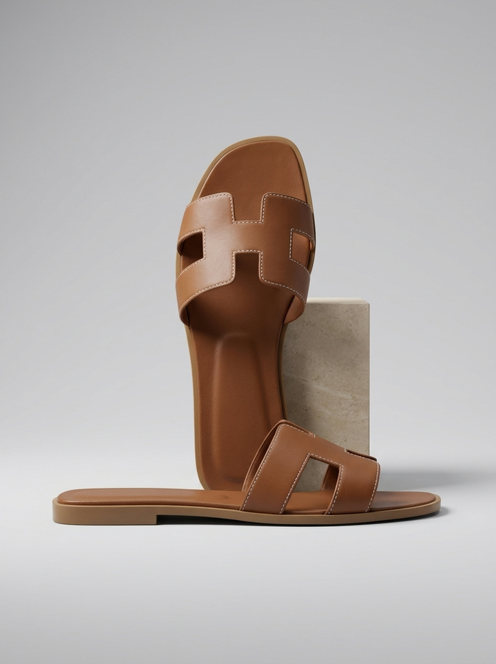 Dame Slip-On Sandaler med Komfortsål og Åben Tå