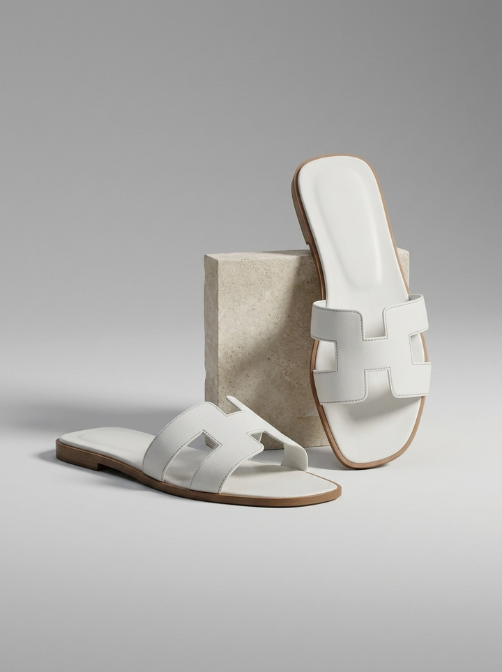 Dame Slip-On Sandaler med Komfortsål og Åben Tå