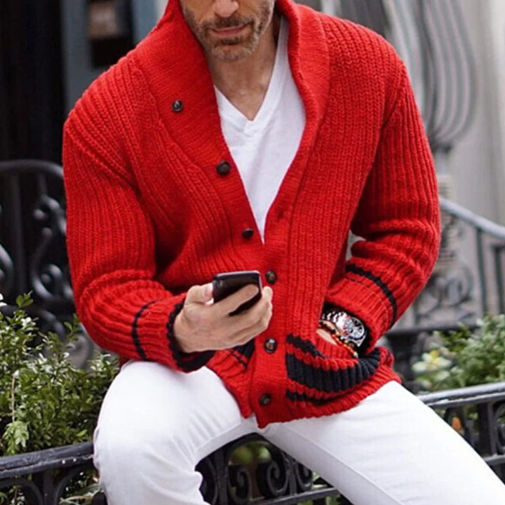 Sebastian Vale - Ribstrikket Shawl Cardigan Til Herre