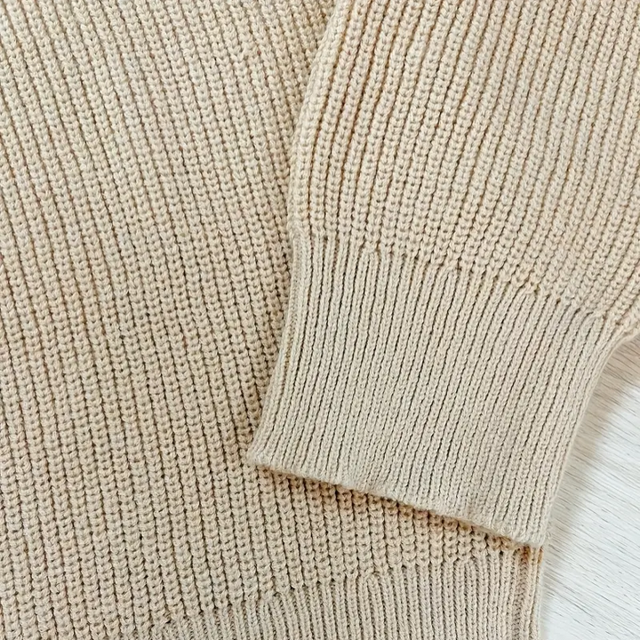 Herre Ribstrikket Halv Lynlås Strikket Sweater - Vinter Sweater