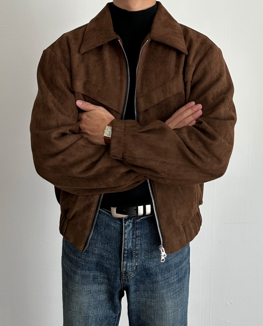 Marco Bellini - Ruskind Luksus Lynlås Jakke Til Herre