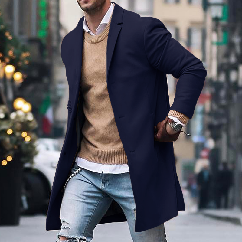Gabriel Moretti - Klassisk Lang Trenchcoat Til Herre