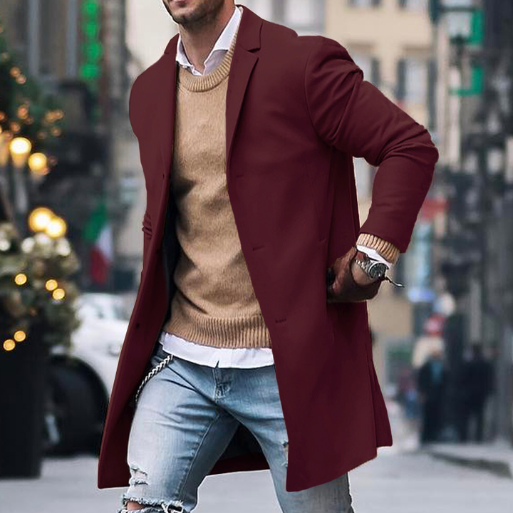 Gabriel Moretti - Klassisk Lang Trenchcoat Til Herre