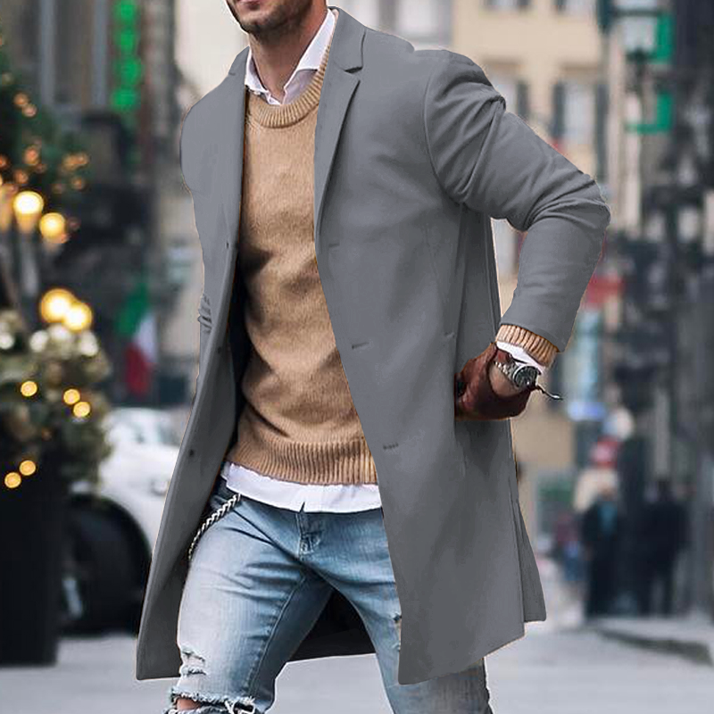 Gabriel Moretti - Klassisk Lang Trenchcoat Til Herre