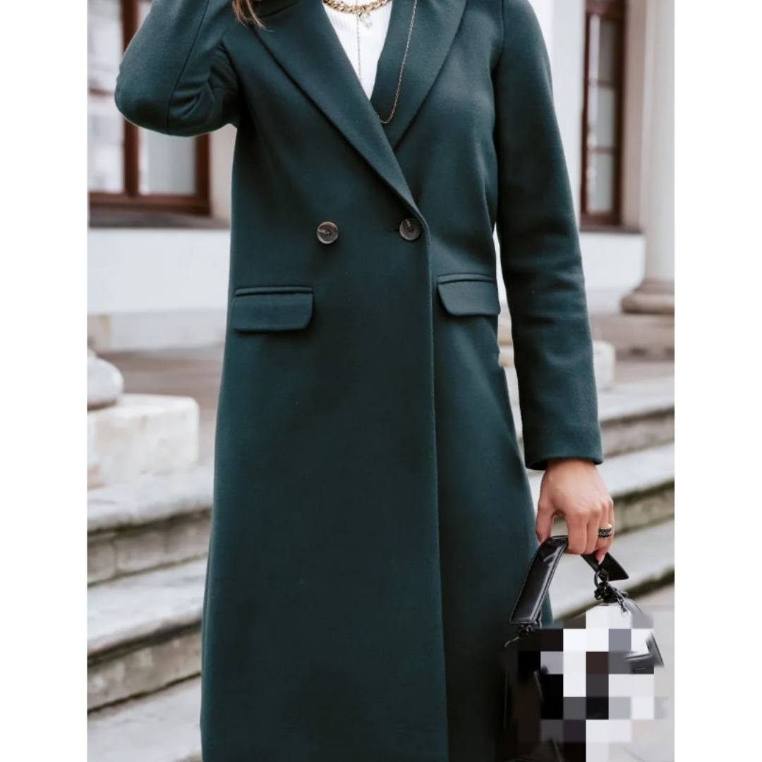 Elena Moreau - Elegant Blanduld Lang Frakke Til Dame