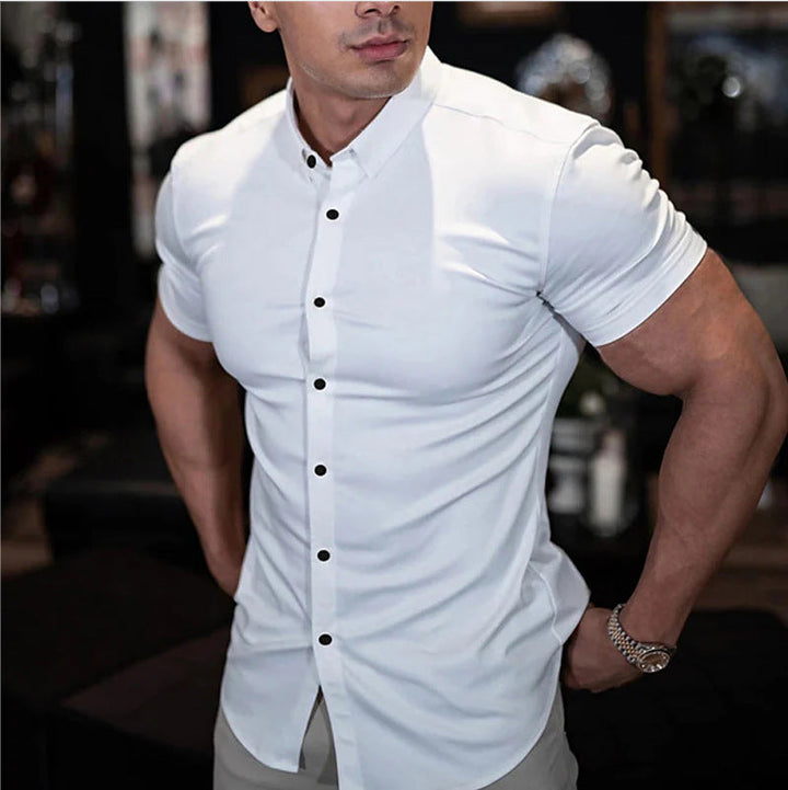 Oli Slim-Fit Herre Skjorte | Blødt Stof, Elegant Design 0
