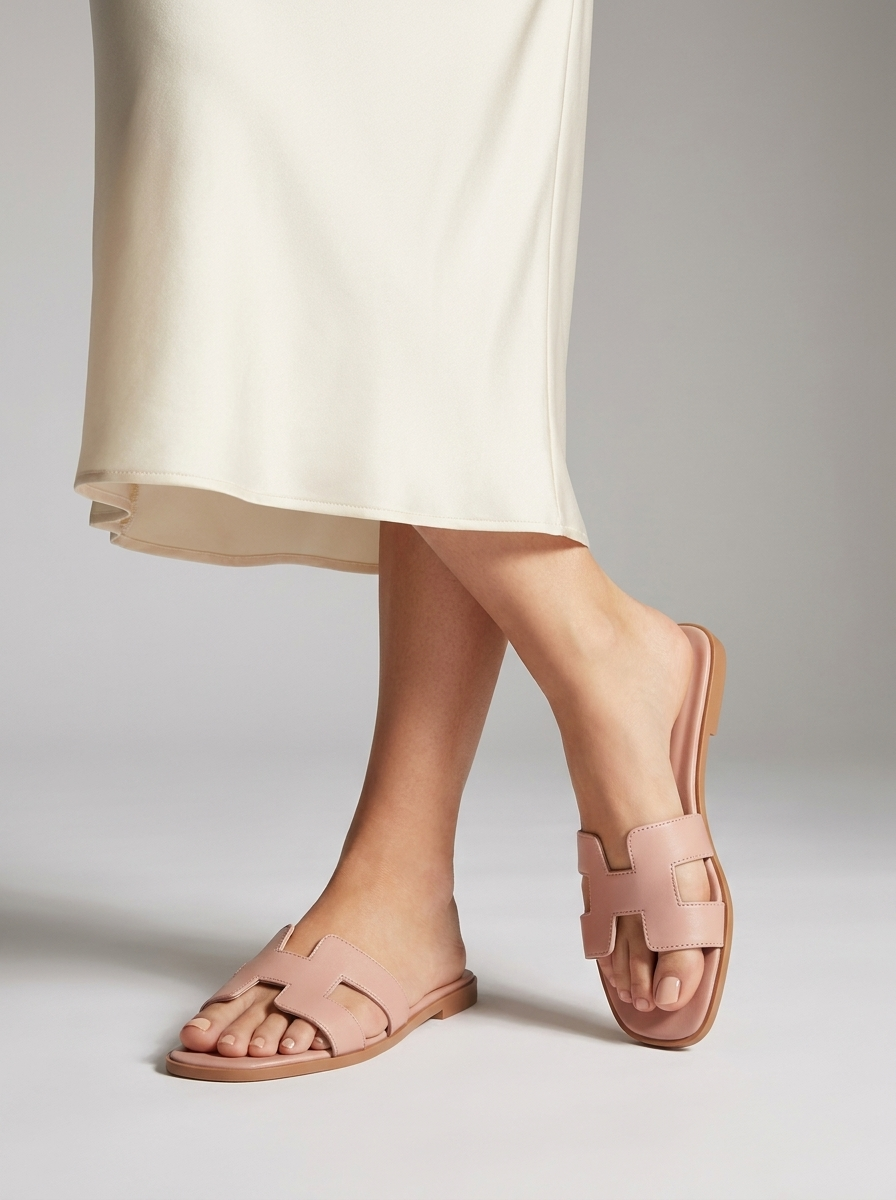 Dame Slip-On Sandaler med Komfortsål og Åben Tå