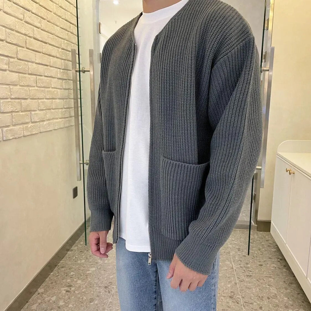 Alexander – Strikjakke Med Lynlås Til Herre – Til Hverdag Og Fritid