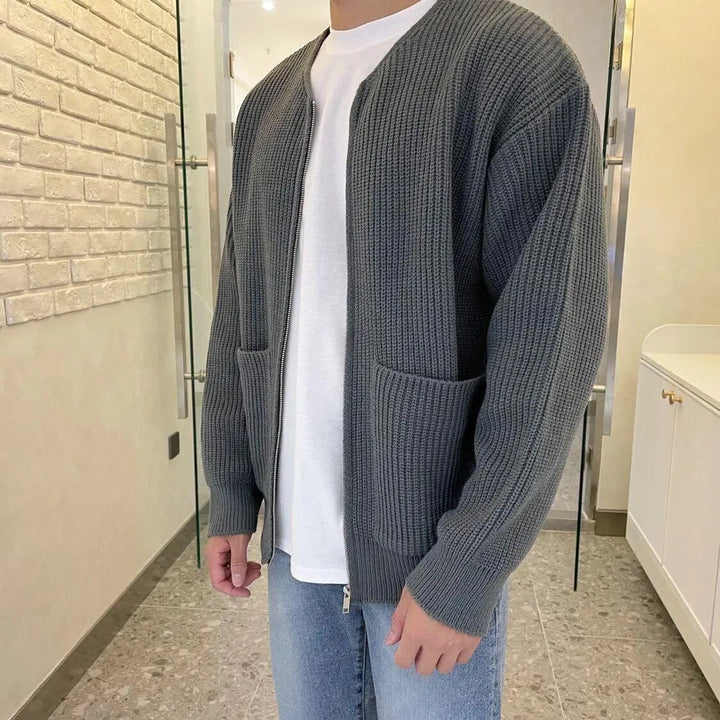Alexander – Strikjakke Med Lynlås Til Herre – Til Hverdag Og Fritid