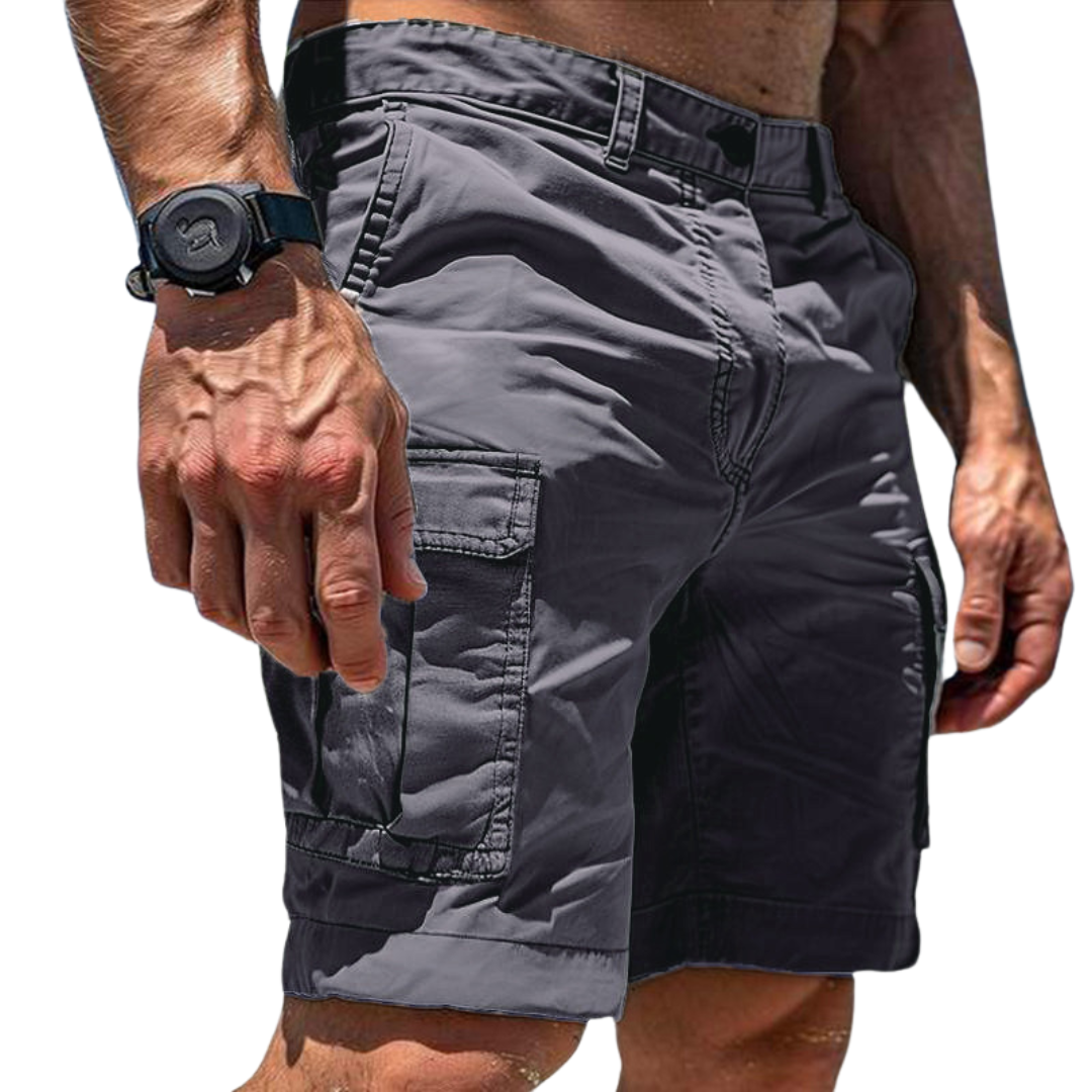 Herre Casual Cargo Shorts med Sidelommer og Knaplukning