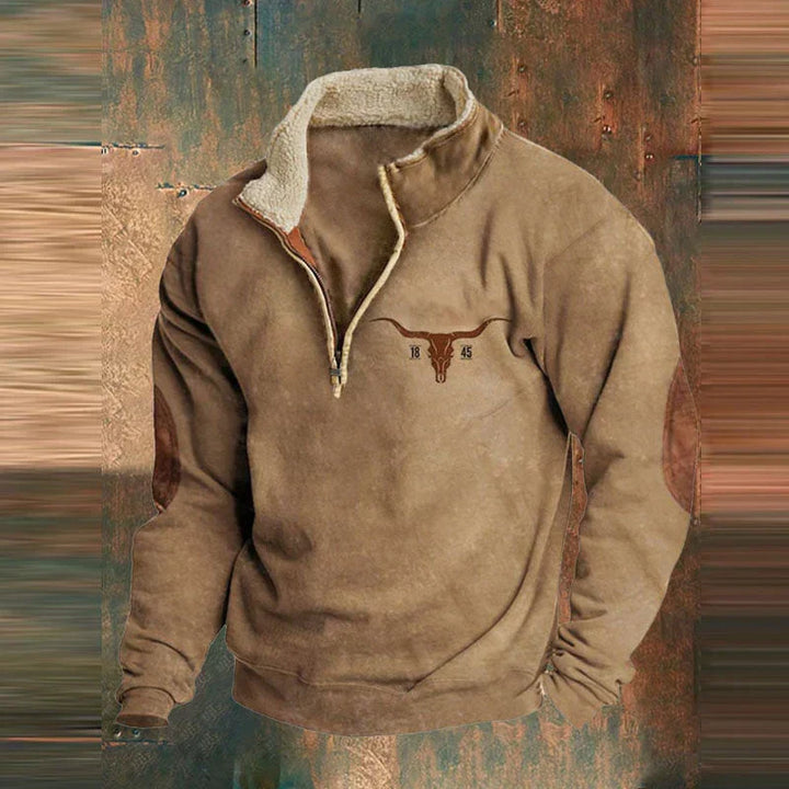Nathan Cooper | Western Aztec Quarter-Zip Fleece striktrøje til herre