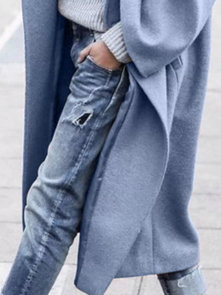Amélie Laurent - Oversize Blanduld Lang Frakke Til Dame