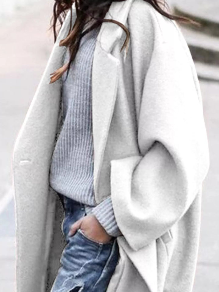 Amélie Laurent - Oversize Blanduld Lang Frakke Til Dame