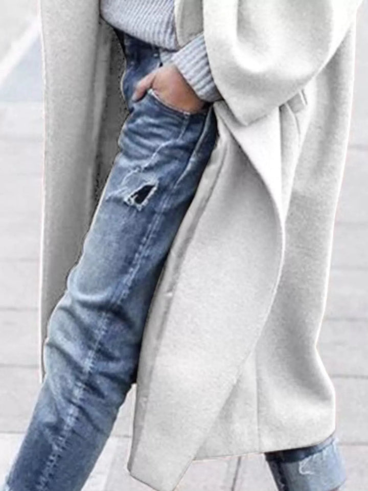 Amélie Laurent - Oversize Blanduld Lang Frakke Til Dame