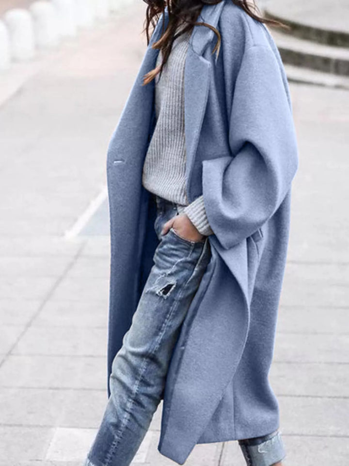 Amélie Laurent - Oversize Blanduld Lang Frakke Til Dame