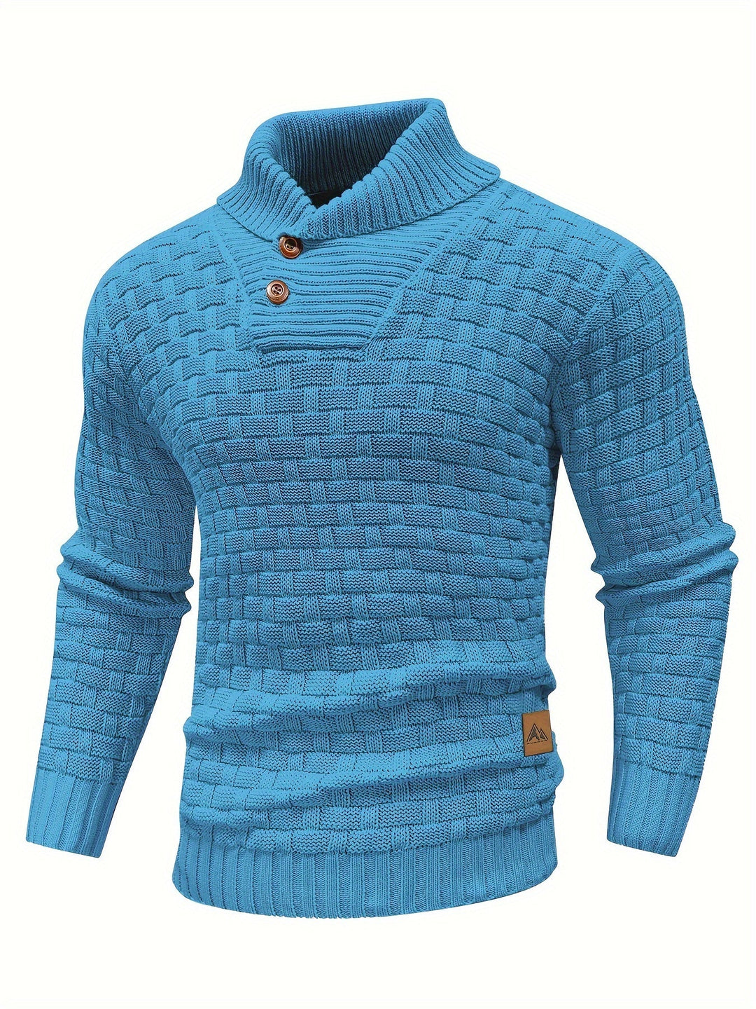 Herre Elegante Langærmet Sweater med Kravedetalje