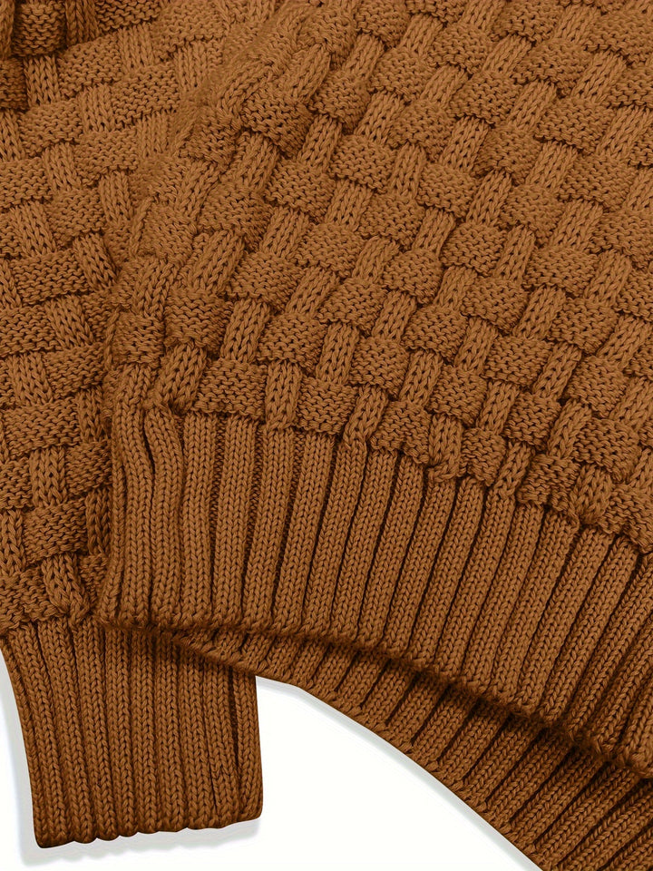Herre Elegante Langærmet Sweater med Kravedetalje
