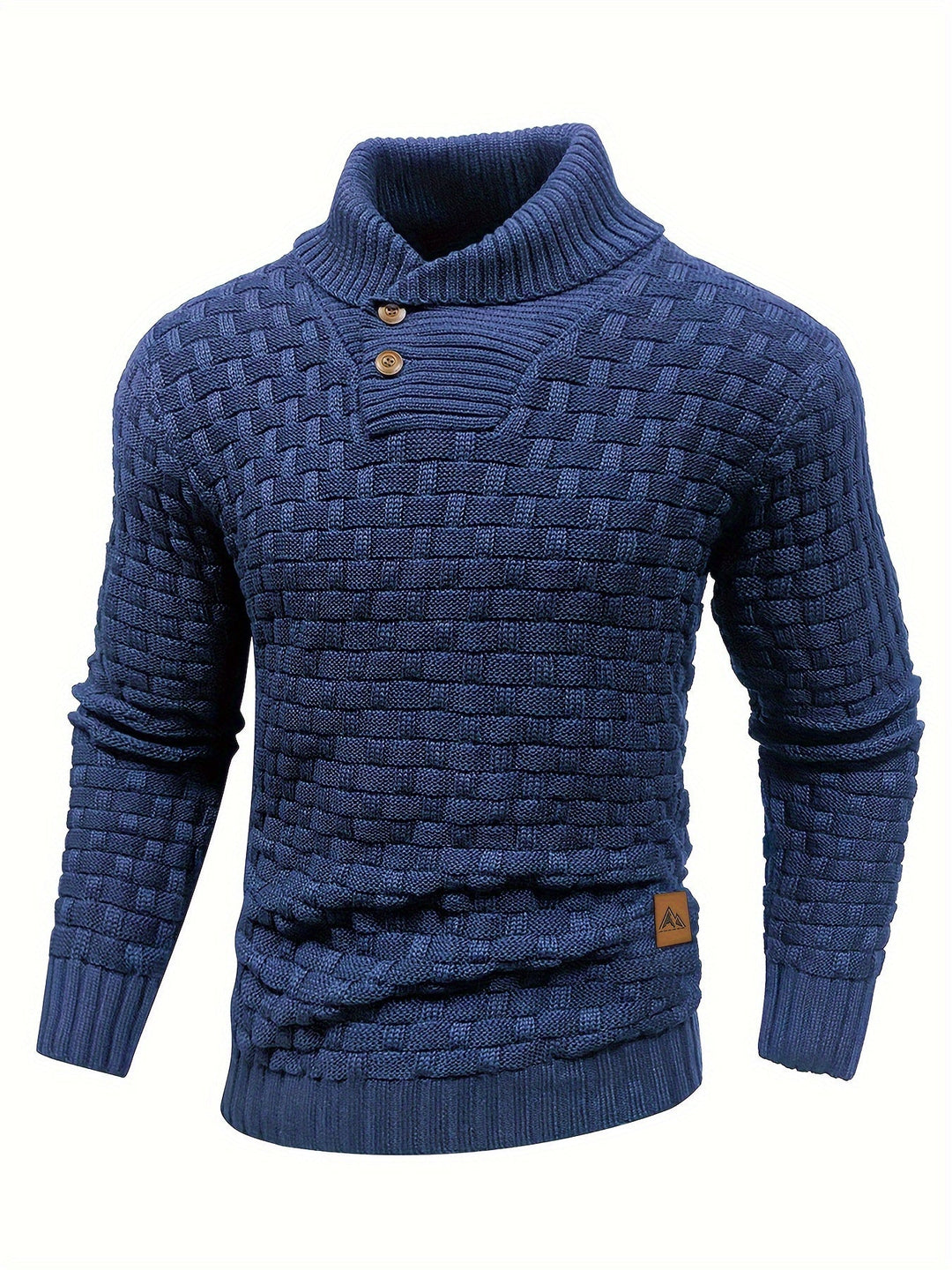 Herre Elegante Langærmet Sweater med Kravedetalje