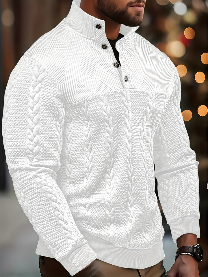 Mænd Casual Pullover med Opstående Krave