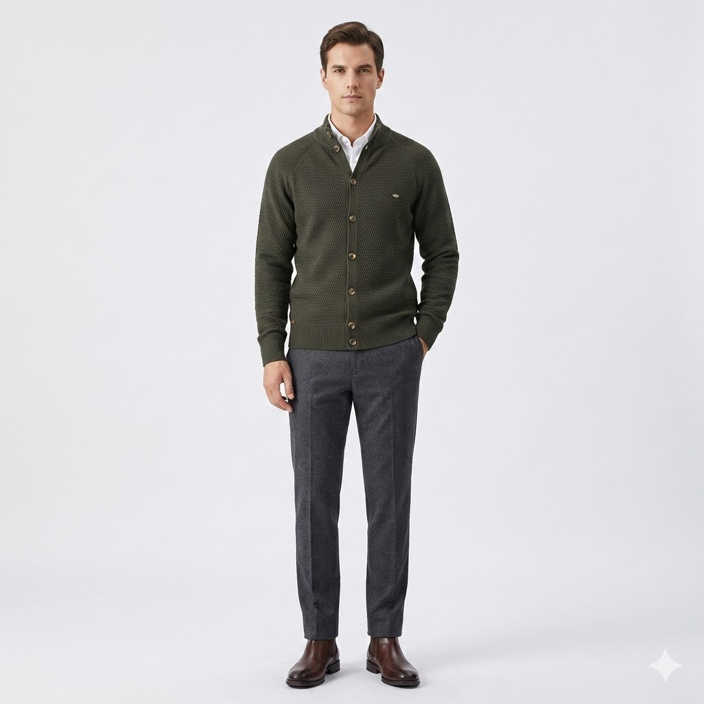 Nathaniel Rossi - Premium Strikket Cardigan Til Herre
