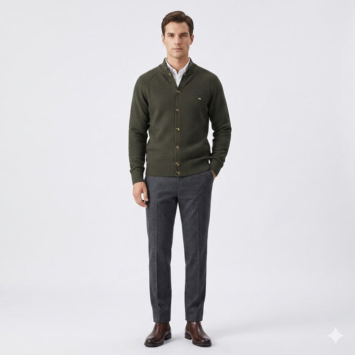 Nathaniel Rossi - Premium Strikket Cardigan Til Herre
