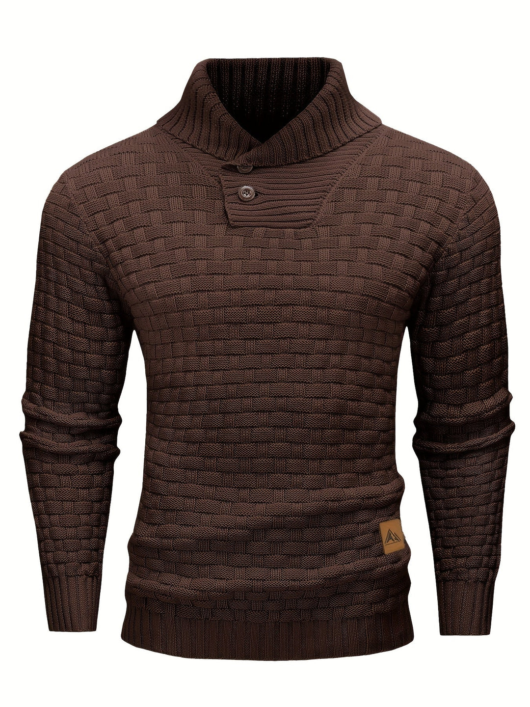 Herre Elegante Langærmet Sweater med Kravedetalje