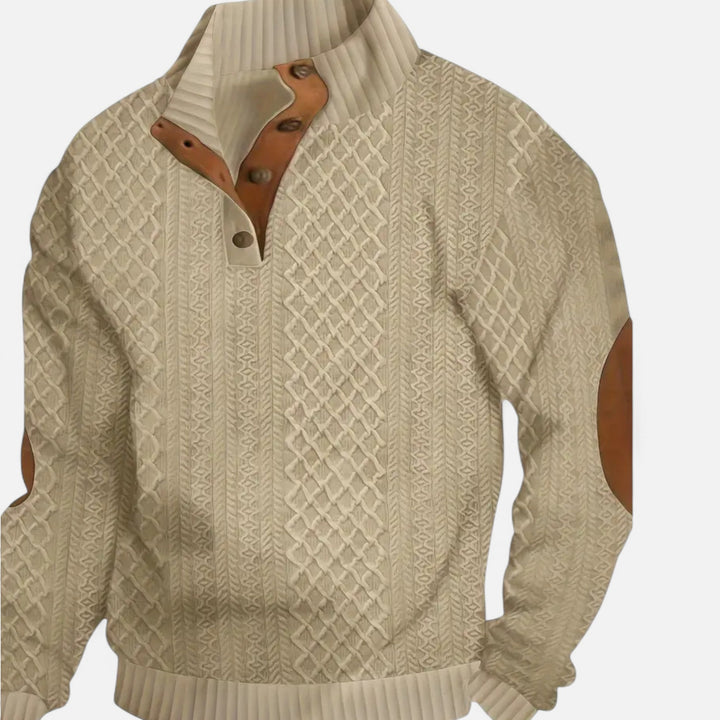 Alessio Romano - Struktureret Strikket Pullover Til Herre