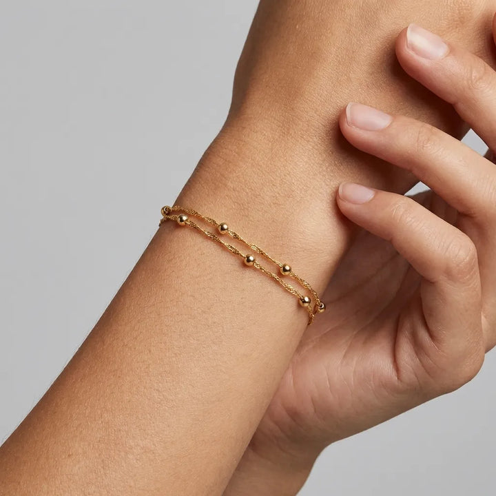 Elena Dobbelt Perle-armbånd
