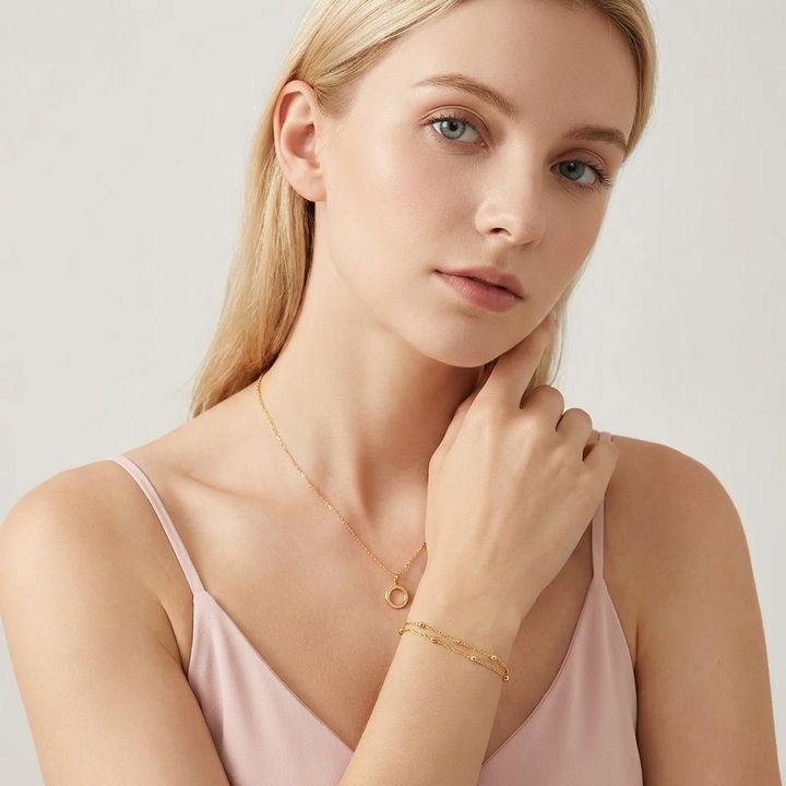 Elena Dobbelt Perle-armbånd