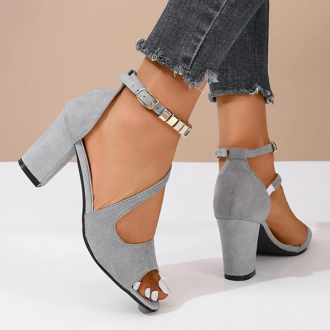 Dame Sandaler Ankelrem Blokhæl Elegant