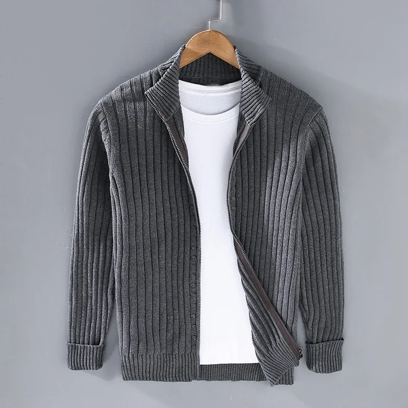 Sebastian Moreau - Shetland-Uldcardigan Med Lynlås Til Herre