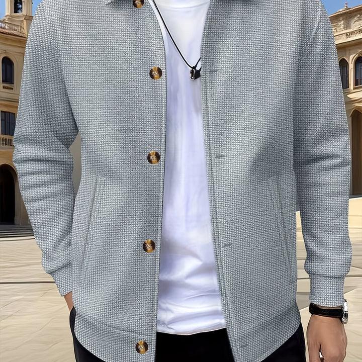 Mænd Elegante Hverdag Jakke med Tekstureret Mønster