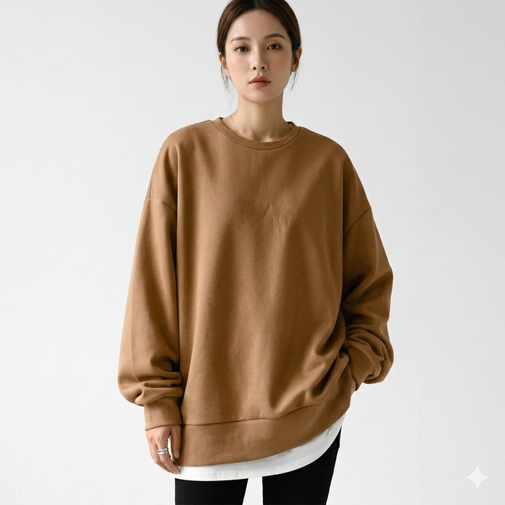 Elena Moretti - Oversize Basis Sweatshirt Til Dame