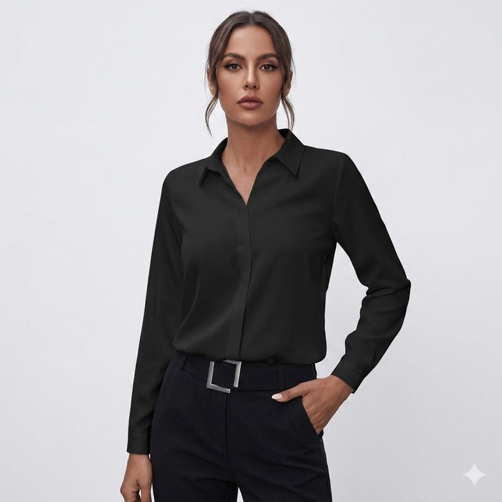 Camille Laurent - Elegant Kontor Bluse Til Dame