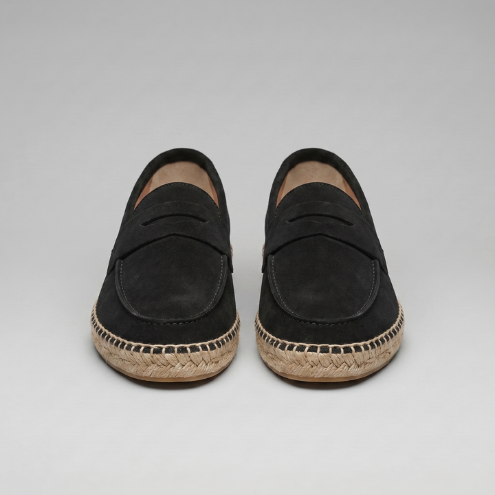 Klassiske Penny Espadrille Loafers med Flettet Sål - til Mænd