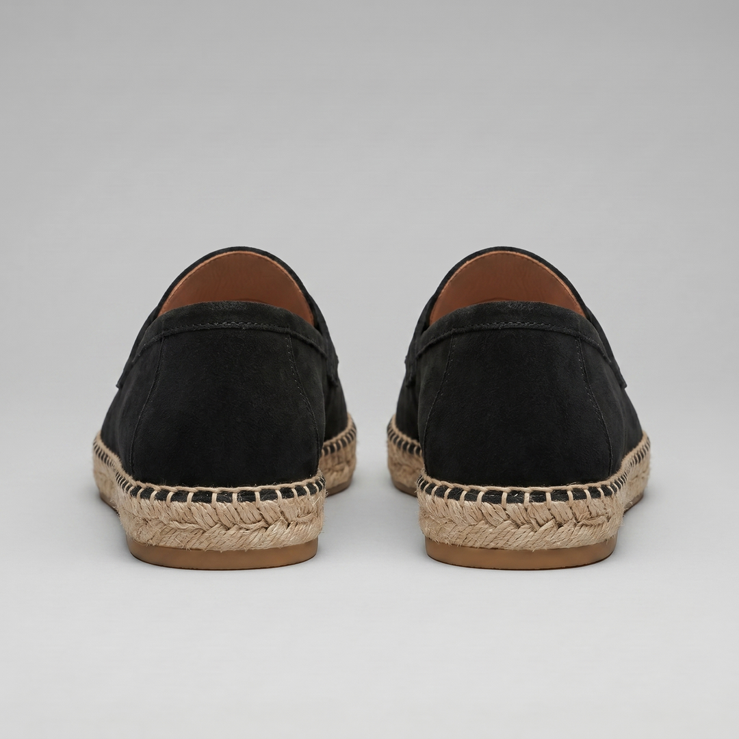 Klassiske Penny Espadrille Loafers med Flettet Sål - til Mænd