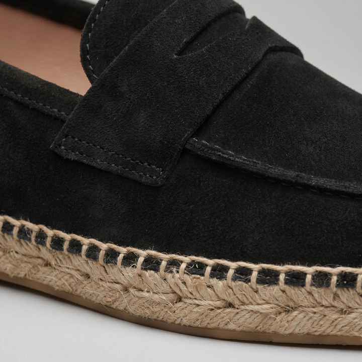 Klassiske Penny Espadrille Loafers med Flettet Sål - til Mænd