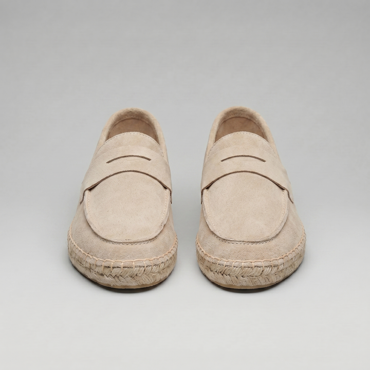 Klassiske Penny Espadrille Loafers med Flettet Sål - til Mænd