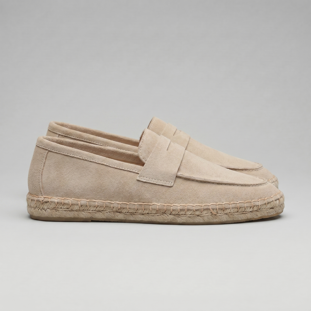 Klassiske Penny Espadrille Loafers med Flettet Sål - til Mænd