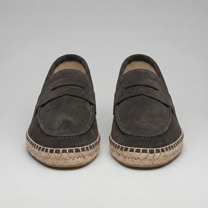 Klassiske Penny Espadrille Loafers med Flettet Sål - til Mænd