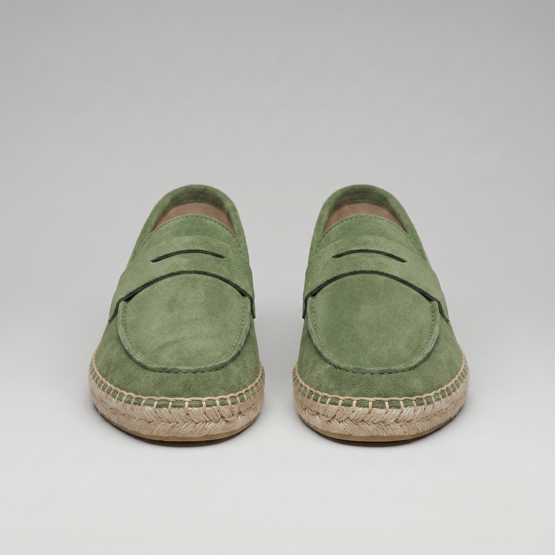 Klassiske Penny Espadrille Loafers med Flettet Sål - til Mænd