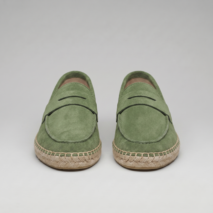 Klassiske Penny Espadrille Loafers med Flettet Sål - til Mænd