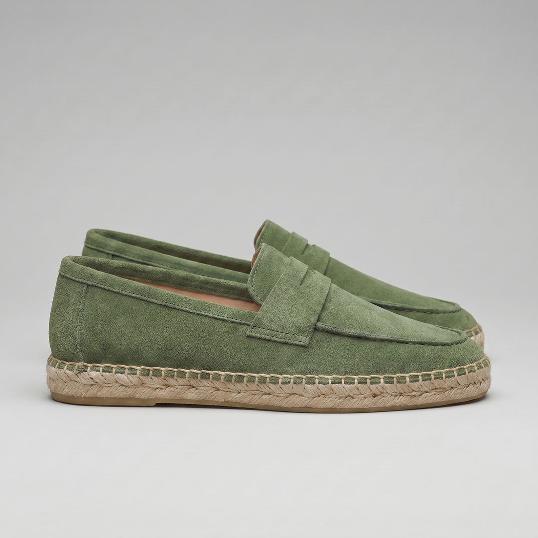 Klassiske Penny Espadrille Loafers med Flettet Sål - til Mænd