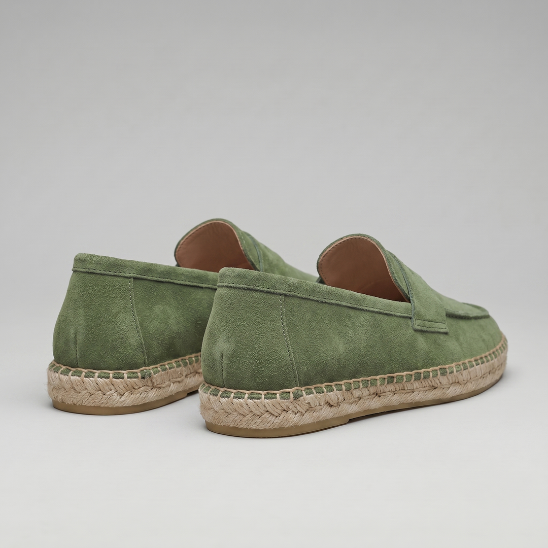 Klassiske Penny Espadrille Loafers med Flettet Sål - til Mænd