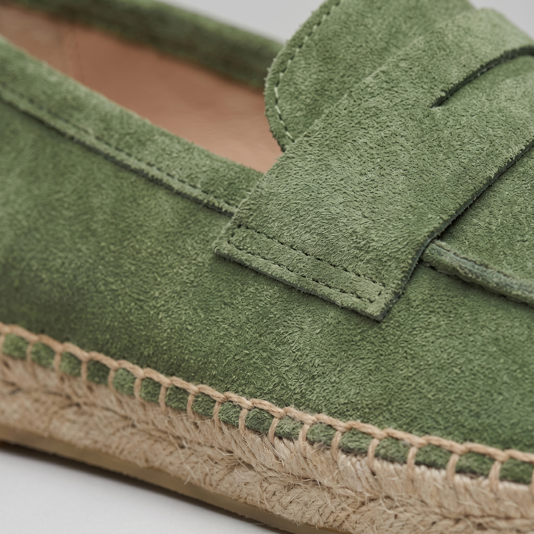Klassiske Penny Espadrille Loafers med Flettet Sål - til Mænd