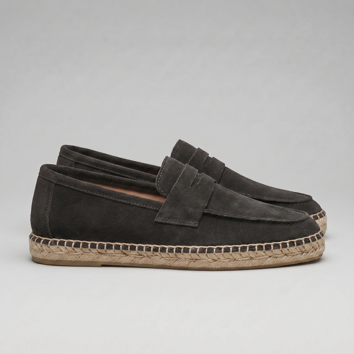 Klassiske Penny Espadrille Loafers med Flettet Sål - til Mænd