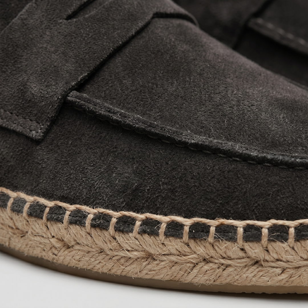 Klassiske Penny Espadrille Loafers med Flettet Sål - til Mænd
