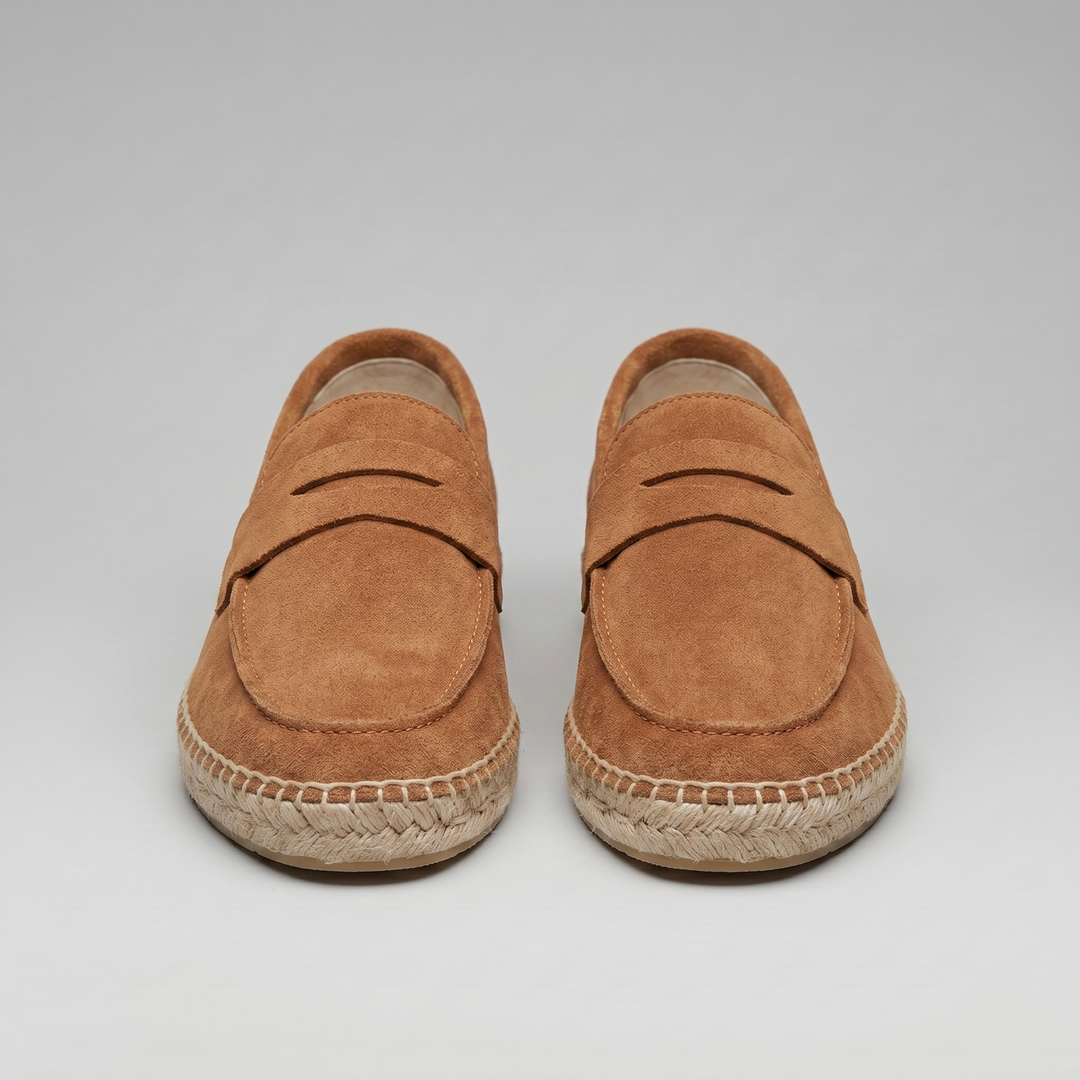 Klassiske Penny Espadrille Loafers med Flettet Sål - til Mænd