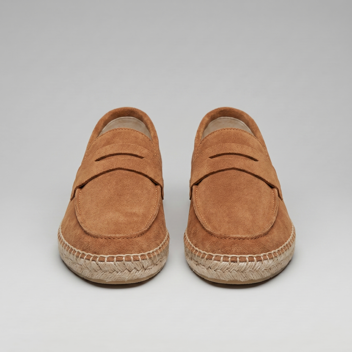 Klassiske Penny Espadrille Loafers med Flettet Sål - til Mænd